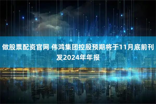 做股票配资官网 伟鸿集团控股预期将于11月底前刊发2024年年报
